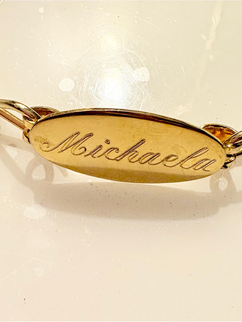 Gold Personalized Nameplate Bracelet - Michaela NWOT